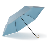 Sunbarry Romantic Breezer UV-Sonnenschirm in Sky Blue – geöffnet, Goldgriff, Herzbordüre